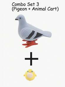 可爱跳跳鸽发条跳跃玩具仿真动物跳跃动物发条玩具圣诞礼物，跳舞猫，Piccione，圣诞糖果 - 彩色 - 查看 9