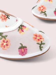 CUCCOO DOLLMOD Giày bệt thời trang thanh lịch họa tiết hoa gợi cảm dành cho nữ, thường ngày và dự tiệc - trắng - Xem 6