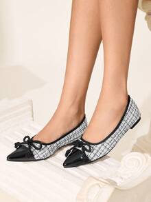 CUCCOO CHICEST Zapatos planos para mujer, unicolor con estampado de albaricoque, correa con cadena, adecuados para todas las estaciones - Negro - Ver 3