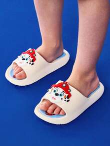 SHEIN | PAW Patrol 可爱卡通白色男女童拖鞋，速干、轻便、耐用的EVA材质，男女通用，适合居家、浴室、游乐场、游泳池、海滩等室内外穿着。 - 白色 - 查看 2