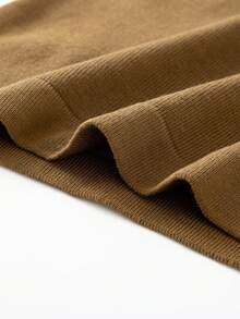 Manfinity Homme Men's Solid Color Long Sleeve Casual Open Front Hooded Cardigan, Autumn/Winter - Brown - View 3