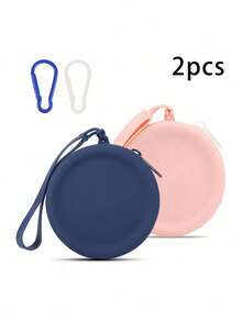 1pc Round Silicone Pet Training Bag, Dog Snack Storage Pouch Dog Outing Dog Stuff - Multicolor - View 12