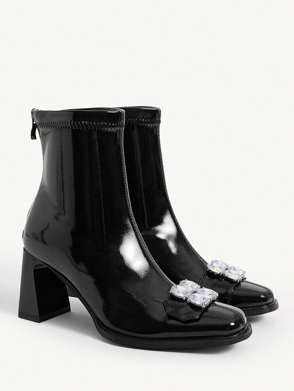 CUCCOO CHICEST Women's Fashionable French Style Ankle Boots With Chunky Heels And Square Toe