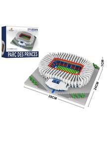 Zazumi 1 Peça Conjunto de Blocos de Montar Tema Esportivo, Campo de Futebol, Quadra de Basquete, Micro Partículas, Brinquedo de Quebra-Cabeça, para Adolescentes, Adultos, Fãs, Decoração de Casa, Modelo de Exibição na Mesa, Presente para Meninos - Multicolorido - Visão 14