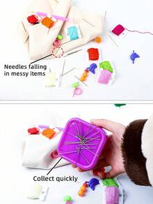 1pc Multi-Color Square Magnetic Needle Holder, Sewing Needle Case For Keeping Needles, Pins, Clips, Screws Etc Organized And Easy To Find - Multicolor - View 3