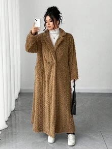Elenzga Halloween Plus Size Coats - Brown - View 2
