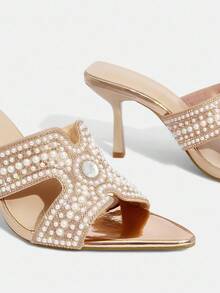 CUCCOO TILAWA Women's Fashionable Champagne Color Sexy High Heel Sandals - Champagne - View 5
