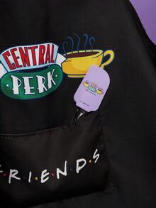 FRIENDS X SHEIN 1pc Central Perk Coffee Cup Apron, For Bake & Kitchen, Cleaning, Gifts