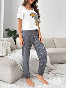 Conjunto de pijama con estampado de perro - Multicolor - Ver 4