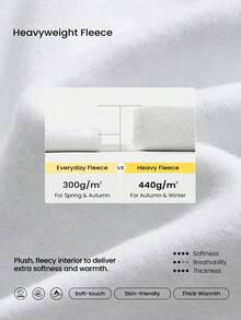 GLOWMODE Áo nỉ dày dặn, chất liệu lông cừu dày dặn, dáng rộng, giữ ấm mùa đông - Màu Xám nhạt - Xem 3