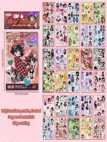 SHEIN Sách sticker phong cách Showa cổ điển, sticker phong cảnh hoài cổ thiên niên kỷ có thể thay đổi, đồ dùng tự làm hoạt hình dễ thương, đồ dùng học tập, đồ dùng cho năm học mới. - Nhiều màu - Xem 8