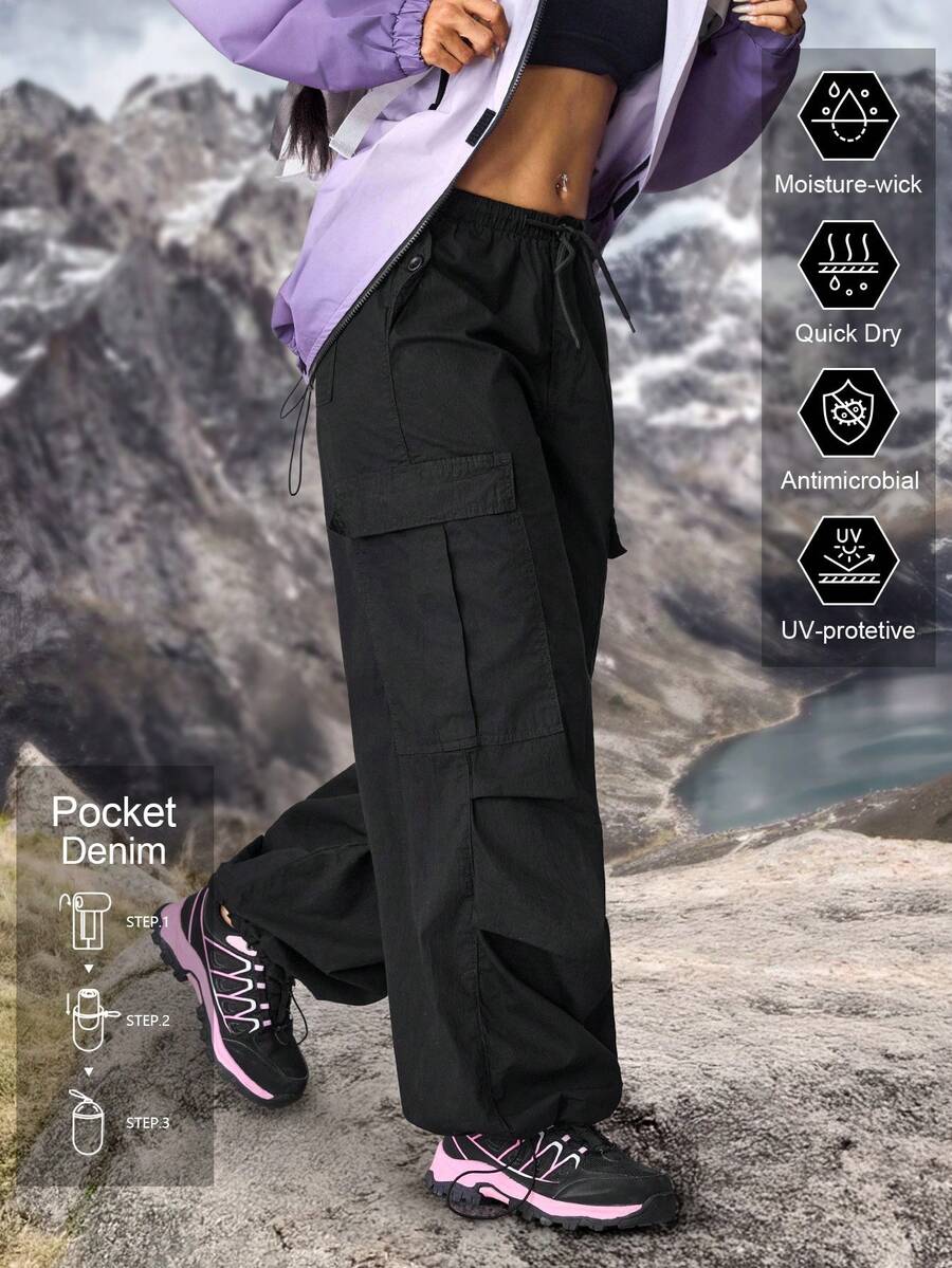 Flexra Women's Casual Straight Leg Detachable Denim Pants For Hiking Sun Protection Lightweight Quick Dry Hiking Women Hiking Pants Outdoor Pants For Women Camping - Black - View 1