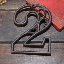 1pc Premium Cast Iron House Numbers - 4.5" Heavy Duty Address Plates, Rust-Resistant, Handcrafted Vintage Number Signs - Front Porch Decor, Mailbox Signs, Driveway Markers - Farmhouse Style Home Decor - Weatherproof Property Signs - Improve House Appeal - Housewarming Gifts - Luxury Estate Signs - Multicolor - View 8