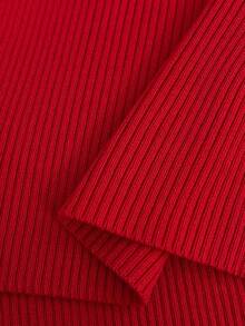 Elenzga Cardigan in maglia con scollo a V profondo, maniche a sbuffo, elegante e casual, arricciato, per donna, colore rosso, taglia oversize, adatto per l'inverno - Rosso - Visualizzare 6