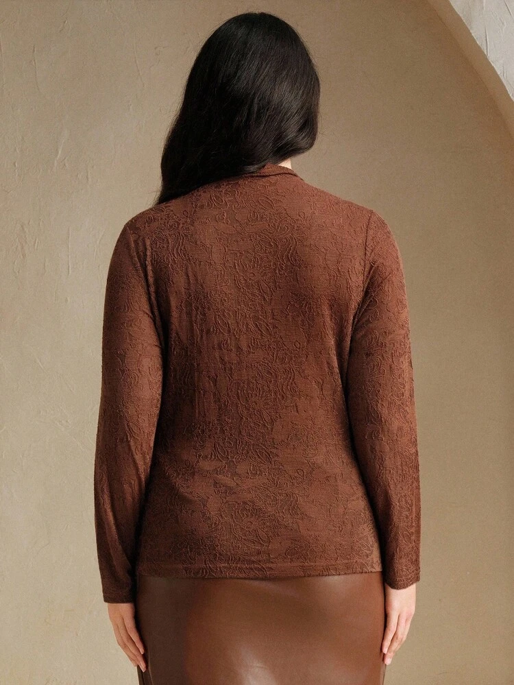 Embellished Pearl Decor Long Sleeve Knit Sweater, Slim Fit French Style Base Layer, Luxurious Top
