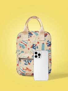 TOM & JERRY X SHEIN Women's Cartoon Pattern Cute & Fashionable Backpack - Multicolor - View 2