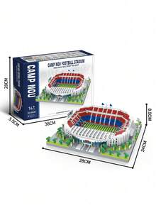 Zazumi 1 Peça Conjunto de Blocos de Montar Tema Esportivo, Campo de Futebol, Quadra de Basquete, Micro Partículas, Brinquedo de Quebra-Cabeça, para Adolescentes, Adultos, Fãs, Decoração de Casa, Modelo de Exibição na Mesa, Presente para Meninos - Multicolorido - Visão 15