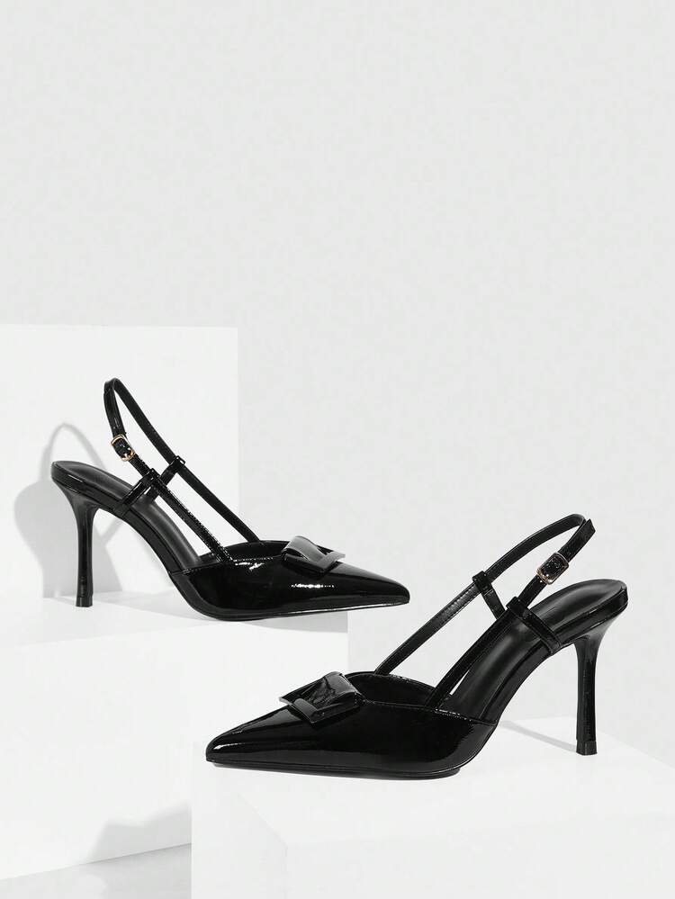 CUCCOO SZL Black Pointed Toe Fashionable Stiletto High Heel Pumps