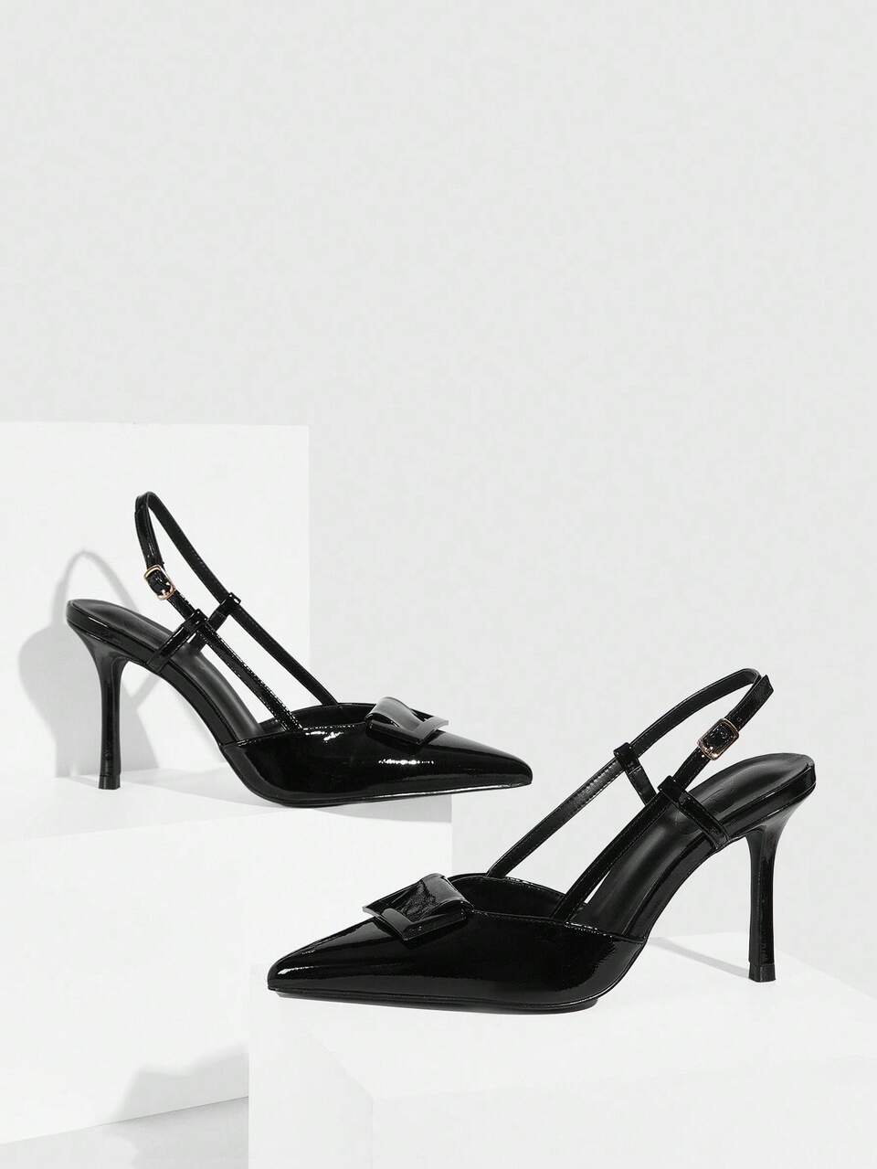 CUCCOO SZL Black Pointed Toe Fashionable Stiletto High Heel Pumps