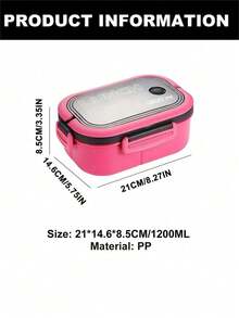 SHEIN 1 pièce Boîte à Lunch, Boîte Bento pour l'école, Boîte à Lunch à Compartiments Double Couche avec Poignée pour Femmes & Hommes, Étudiants, Ensemble d'Ustensiles, Boîte à Lunch Bento, Retour à l'École, Micro-Ondable, Boîte Alimentaire, Fournitures Scolaires, Cadeau de Noël