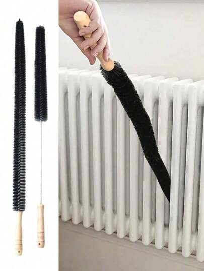 2 Stücke Mehrzweck-Heizkörperbürste mit langem Griff, Wäschetrockner-Reinigungsbürste, Edelstahl-Wäschetrockner-Ventilreinigungsset, Wäschetrockner-Fusselentfernungsbürste, manuelle Fusselentfernungsbürste, lange flexible Kühlschrank-Wäschetrockner-Ventil-Fusselfänger-Bürste, flexibler Fusselentferner