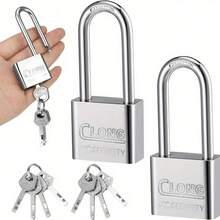 Heavy Duty Long Shackle Padlocks With Keys - Durable, Electroplated Finish For Sheds, Gym Lockers, Fences & Garages - Multicolor - View 1