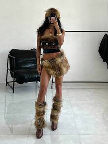 StreetHx Haut tube en fourrure à la mode pour femmes