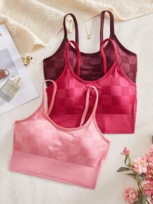 SHEIN Ensemble de 3 sous-vêtements rayés sans coutures, à la mode et confortable - Multicolore - Voir 7
