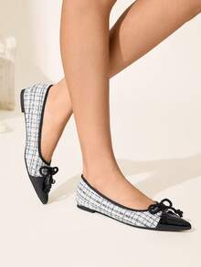 CUCCOO CHICEST Zapatos planos para mujer, unicolor con estampado de albaricoque, correa con cadena, adecuados para todas las estaciones - Negro - Ver 5