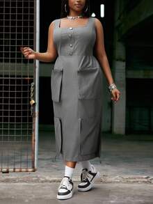Slaydiva 秋冬新品/女士秋装/万圣节/女士秋冬服装 秋冬新品，女士秋冬服装，大码连衣裙，女士生日礼服 - 灰色 - 查看 1