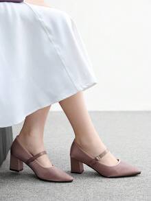 CUCCOO BIZCHIC Fashionable Elegant Pointed Toe High Heel Pumps - Pink - View 5