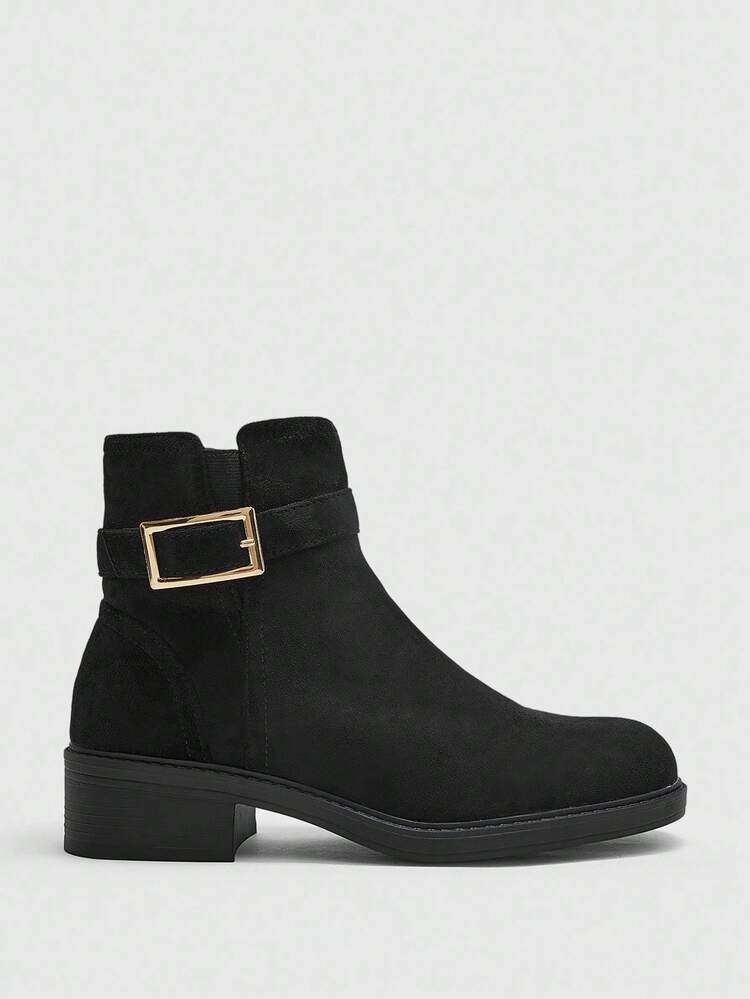 CUCCOO BIZCHIC Casual Minimalist Side Zipper Women Ankle Boots, Versatile For Commuting