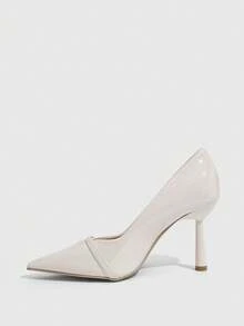 CUCCOO SZL Women's Fashion White Pointed Toe Stiletto High Heel Pumps, Suitable For Commuting, Dating, Party, Wedding, Vacation