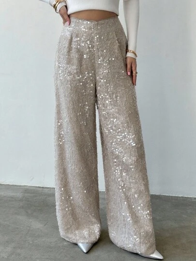 Firerie 女士时尚通勤亮片阔腿裤