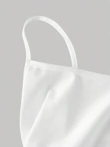 SHEIN MOD Women's Solid Color Ruched Waist Flared Hem Spaghetti Strap Dress,Semi Formal Dress,Elegant Tea Party Dress,Flowy Cruise Women Outfits - White - View 3