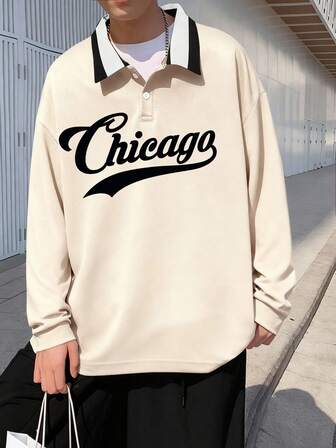 Tween Boys Casual Loose Lapel Letter Print Polo Shirt Suitable For Daily Use, Suitable For School, Suitable For Travel, Suitable For Sports, Suitable For Spring And Summer Teen Boys Boys Boy Kids Boys Kids Boy Teen Boys Fall Winter