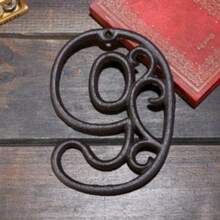 1pc Premium Cast Iron House Numbers - 4.5" Heavy Duty Address Plates, Rust-Resistant, Handcrafted Vintage Number Signs - Front Porch Decor, Mailbox Signs, Driveway Markers - Farmhouse Style Home Decor - Weatherproof Property Signs - Improve House Appeal - Housewarming Gifts - Luxury Estate Signs - Multicolor - View 14