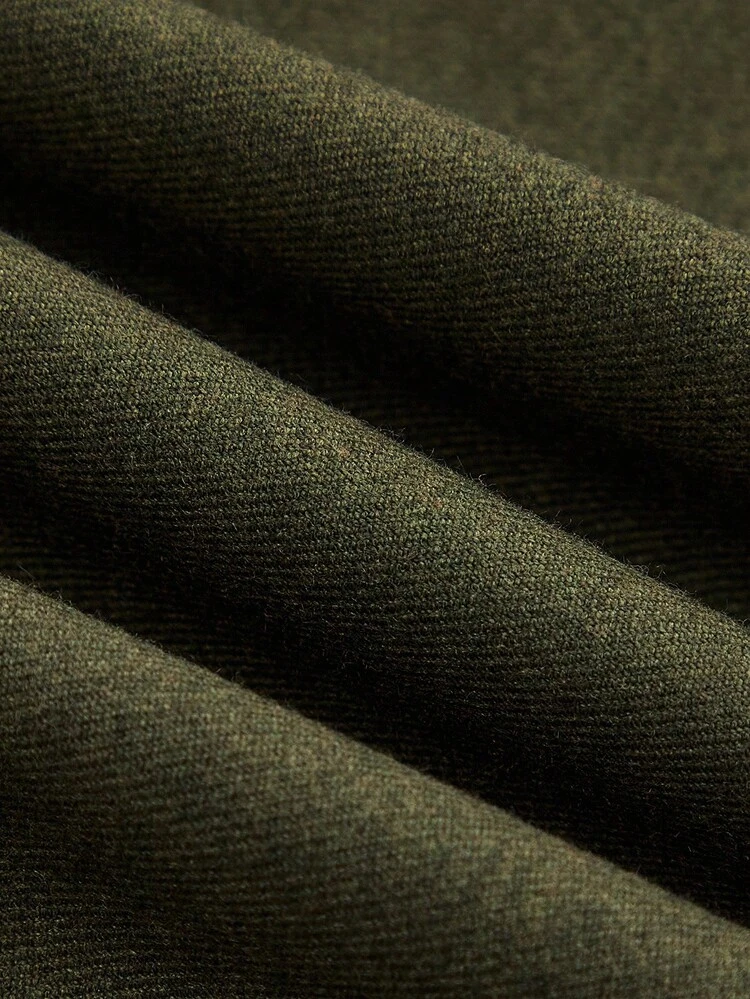 Minifalda verde oscuro a medida con dobladillo de encaje negro, ropa de mujer para otoño e invierno
