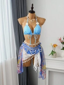 Bellisia 女士夏季比基尼上衣 - 藍色 - 查看 1