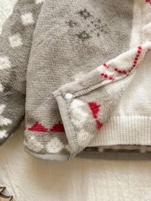 Vintaside Kids Baby Boy Christmas Digital Printed Plush Jacket, Patterned Jacket, Casual Wear, Jacket For Boys, Baby Boy Clothes, Baby Boy Clothing, Baby Boy Outfit, Baby Boy Apparel Fall Winter - Multicolor - View 5