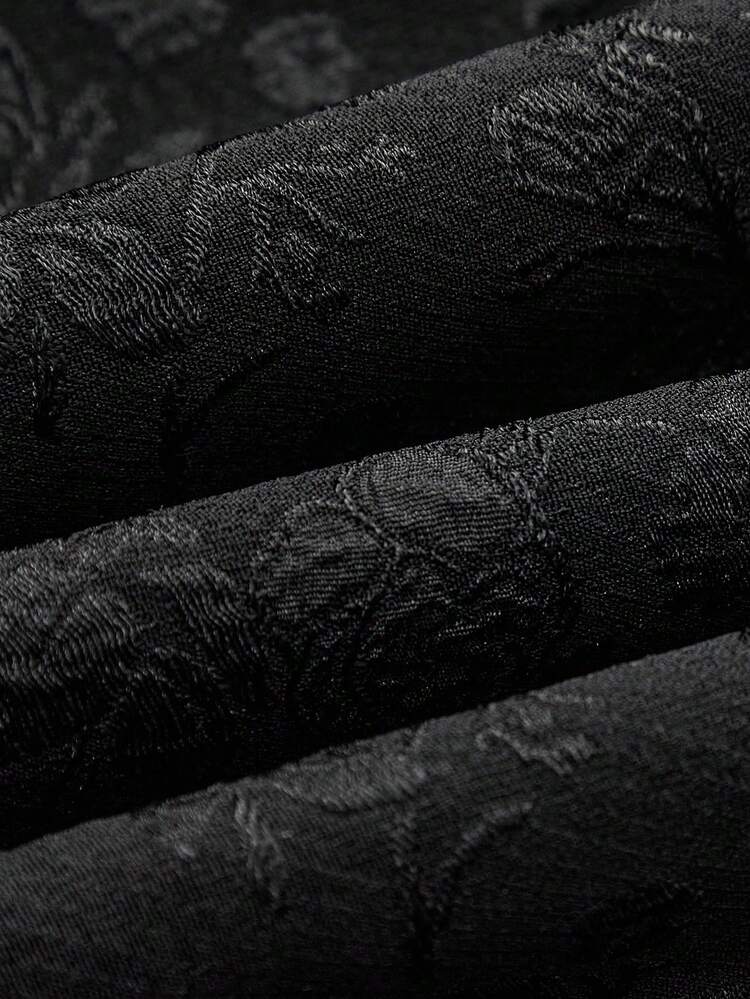 Black Floral Jacquard Print Tailored High Waisted Trouser Spring Women Clothes Spring Summer Trousers