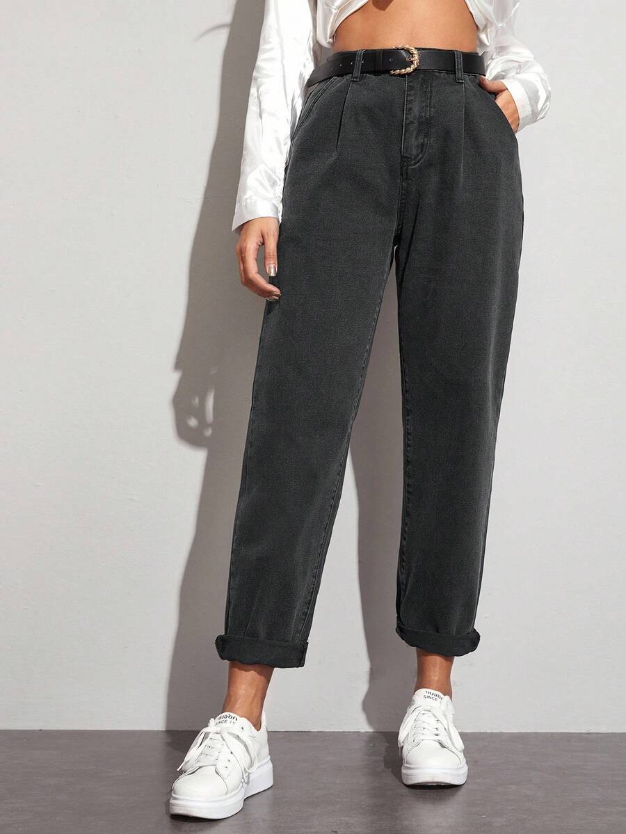 EMERY ROSE Plus Size Casual Vacation Washed Denim Jeans - Light Grey - View 1