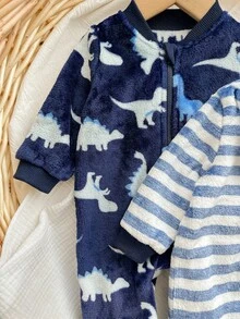 新生女婴可爱蓬松长袖休闲睡衣，秋冬 - 彩色 - 查看 6