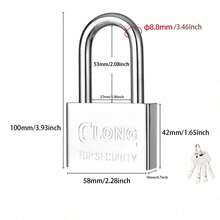 Heavy Duty Long Shackle Padlocks With Keys - Durable, Electroplated Finish For Sheds, Gym Lockers, Fences & Garages - Multicolor - View 9