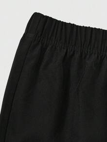 SHEIN Explorewe 2-Piece Set For Girls And Boys, Small V-Neck Loose Basic Pullover Casual Sweatshirt And Black Overalls With Three-Dimensional Large Pockets, Straight-Leg Trousers, Small Drop Shoulder Design, 96 Number Five-Pointed Star Letter Printing Design, Street Fashion Clothing, Retro, Commuting Sports, Suitable For Outdoor, Suitable For Spring, Autumn And Winter - Multicolor - View 9