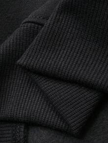 DAZY Women's Lace Patchwork Hooded Loose Fit Long Sleeve Sweatshirt Jacket