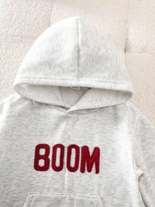 Genkimix Kids Bộ 2 áo hoodie in hoa cho bé trai mới biết đi + quần jeans denim sáng màu đã giặt - Xám - Xem 2