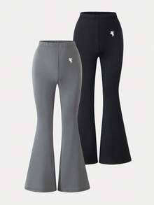 Tween Mädchen Lässig Elegant Weite Hose mit Thermofutter, geeignet für Herbst/Winter Loungewear, Mehrteiler