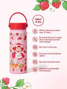 Strawberry Shortcake X SHEIN 可爱卡通人物草莓图案保温杯，送礼佳品 - 紅色 - 查看 3