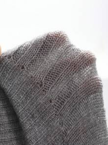 DAZY Mock Neck Crop Ribbed Knit Top - Grey - View 11